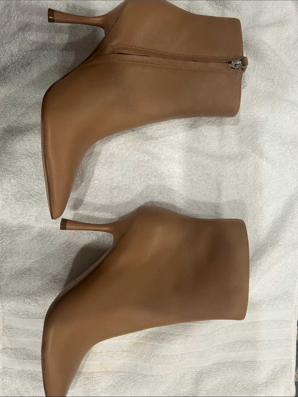 Nine West Tan Pointed Stiletto Ankle Boots